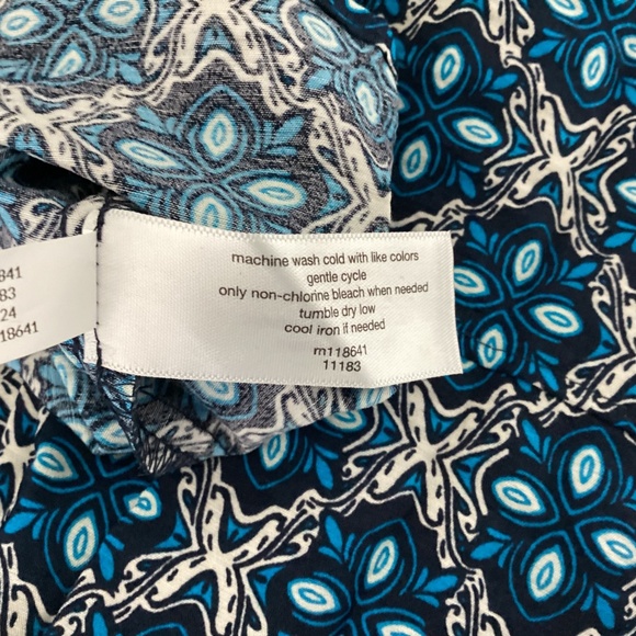 Lane Bryant NWT Boho Peasant Blouse Balloon sleeves SZ 24 Blue Paisley Hippie - Picture 9 of 11